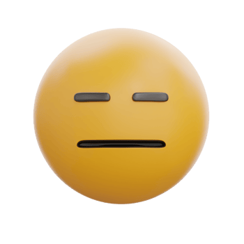 3D Neutral Expression Emoji Face Icon png