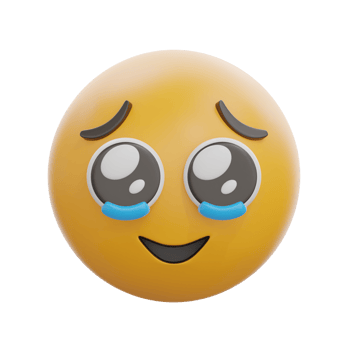 3D Emotional Face Holding Back Tears Emoji png