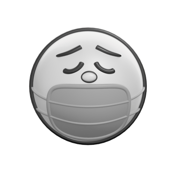 3D Retro Style Masked Emoticon Illustration png
