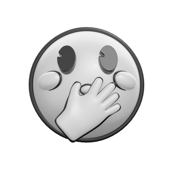 Retro 3D Emoticon With Surprised Expression Illustration png