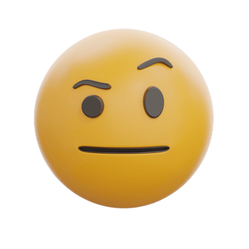 3D Raised Eyebrow Face Emoji Emoticon png