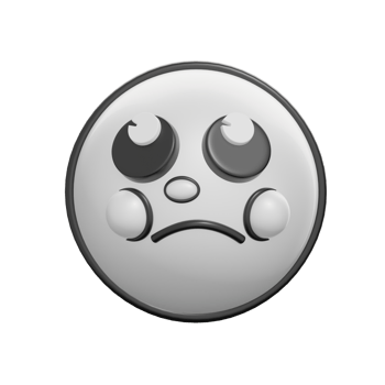 Retro 3D Monochrome Emoticon With Rolling Eyes Illustration png