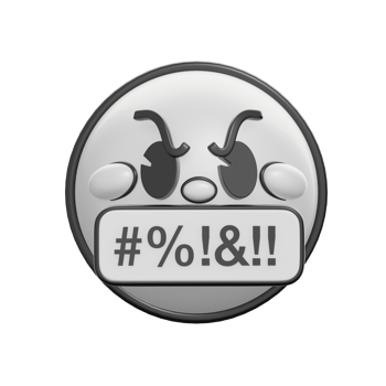 Retro 3D Emoticon With Censored Expression Illustration png