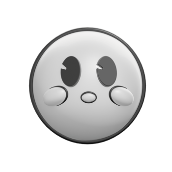 3D Retro Emoticon Without Mouth Illustration png
