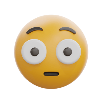 3D Surprised Flushed Face Emoji Emoticon png