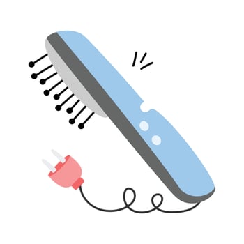 A hand drawn icon of hair straightener in editable style vector