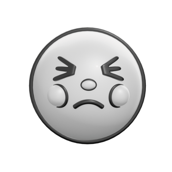 Retro Persevering Face Emoticon 3D Icon png