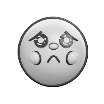 Retro 3D Pleading Face Emoticon Icon png