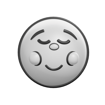 Vintage 3D Blissful Face Emoticon Illustration png