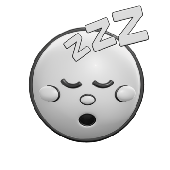 Retro 3D Sleeping Face Emoji Illustration png