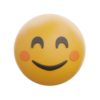 Happy 3D Smiling Face with Smiling Eyes Emoji png