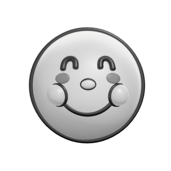 3D Retro Smiling Face Emoticon Illustration png
