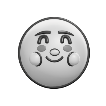 Retro 3D Smiling Face Emoticon Illustration png