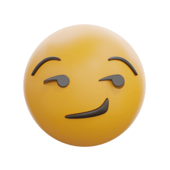 3D Smirking Face Emoji Emoticon Render png