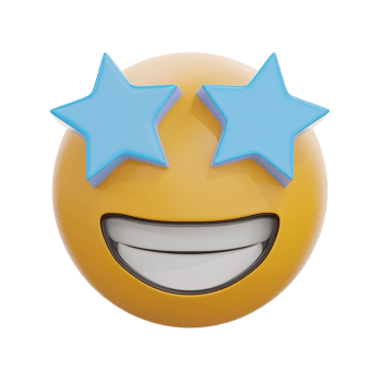 3D Star Struck Face Emoticon Emoji png