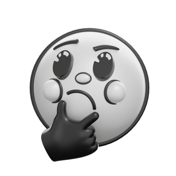 Thinking Face Retro 3D Emoticon Pondering Pose png
