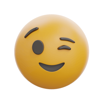 3D Winking Face Emoji Emoticon Image png