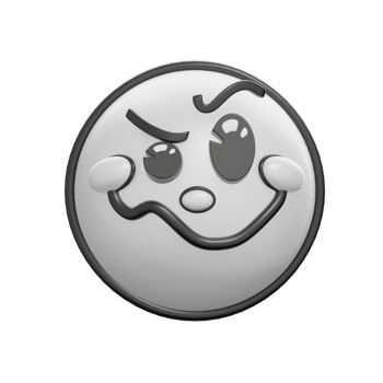 Retro 3D Woozy Face Emoticon Illustration png
