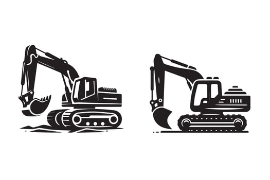 Excavator Silhouette Illustration vector