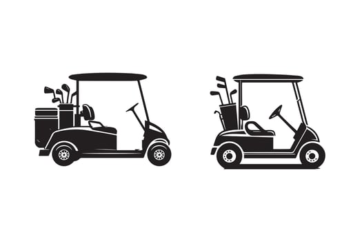 Golf Cart Crossing Silhouette Illustration vector