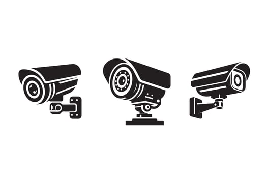 CCTV Camera Silhouette Illustration vector