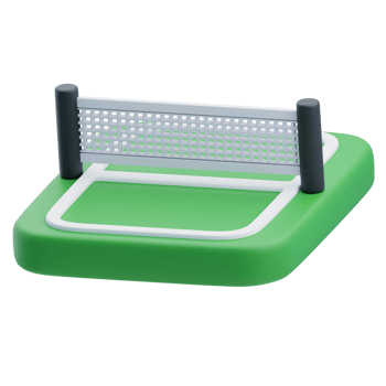 3D Badminton Court with Net Illustration png