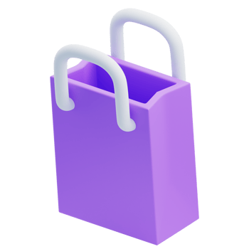 3D Purple Fashion Shopping Bag Illustration png