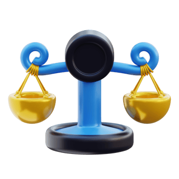 3D Business Balance Scale Illustration png