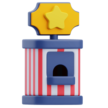 3D Animated Circus Ticket Booth Decor png