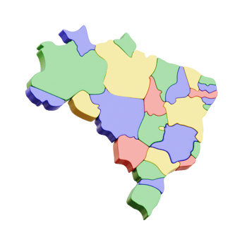 3D Colorful Regions Map Of Brazil png