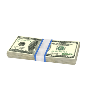 A bundle of hundred-dollar, 3d Dollar stack transparent background image png