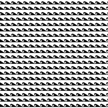seamless monochrome geometric pattern. Waves Maori vector