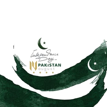 Watercolor design Of Pakistan Happy Independence Day vector