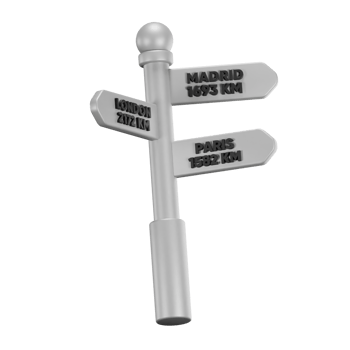 3D Directional Train Station Signpost png