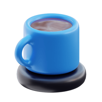 3D Blue Coffee Cup Illustration png