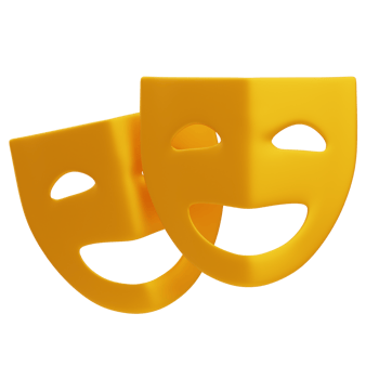 3D Comedy Theater Entertainment Masks png