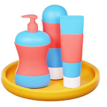 3D Colorful Bath Products for Kids png