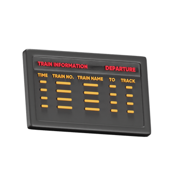 3D Train Departure Information Board png