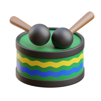 3D Brazilian Carnival Drum Percussion Icon png