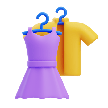 3D Fashion Clothing Hangers Dress And Shirt png
