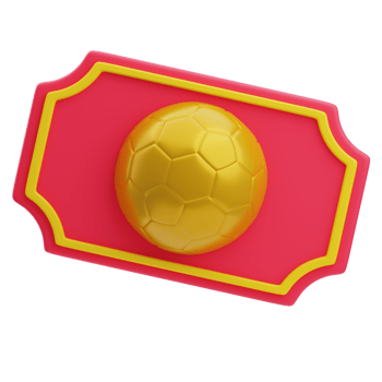 3D Football Game Entry Ticket Icon png