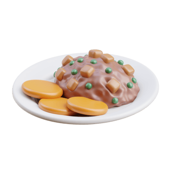 3D Traditional Scottish Haggis Plate Render png