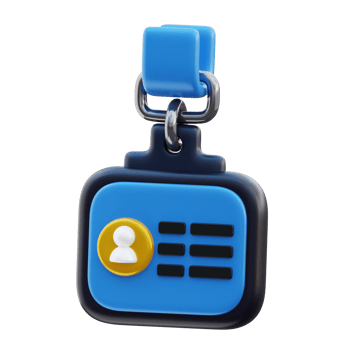 3D Employee Identification Card Icon for Business png
