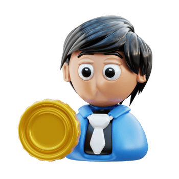 3D Business Investor Icon With Golden Coin png