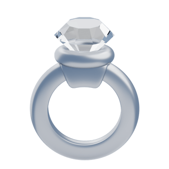3D Silver Diamond Ring Fashion Jewelry Mockup png
