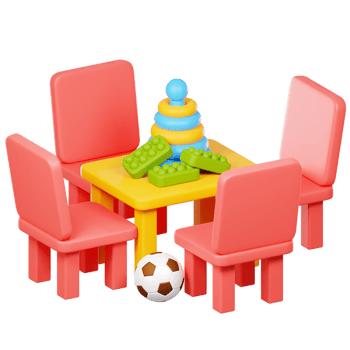 3D Kindergarten Classroom Playtime Setup For Kids png