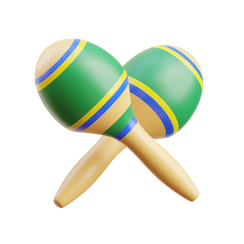 3D Brazilian Maracas Musical Instrument Illustration png