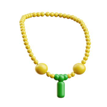 3D Brazilian Inspired Beaded Necklace Design png