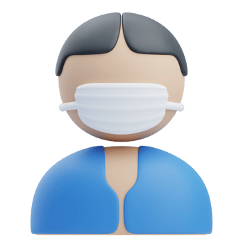 3D Nurse Wearing Medical Face Mask png