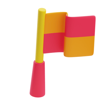 3D Football Assistant Referee Flag png